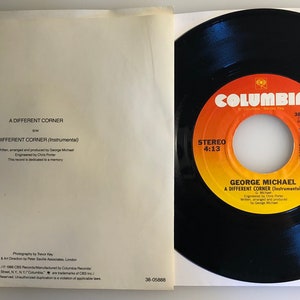 George Michael / A Different Corner / 1986 45 med bildomslag / NM+