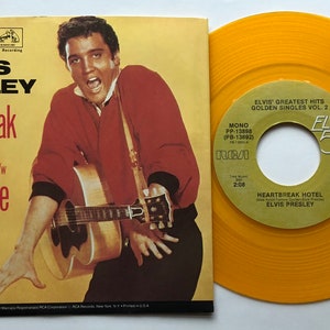 Elvis Presley / Heartbreak Hotel & Jailhouse Rock / 1985, 45 tpm en fotohoes / Geweldig