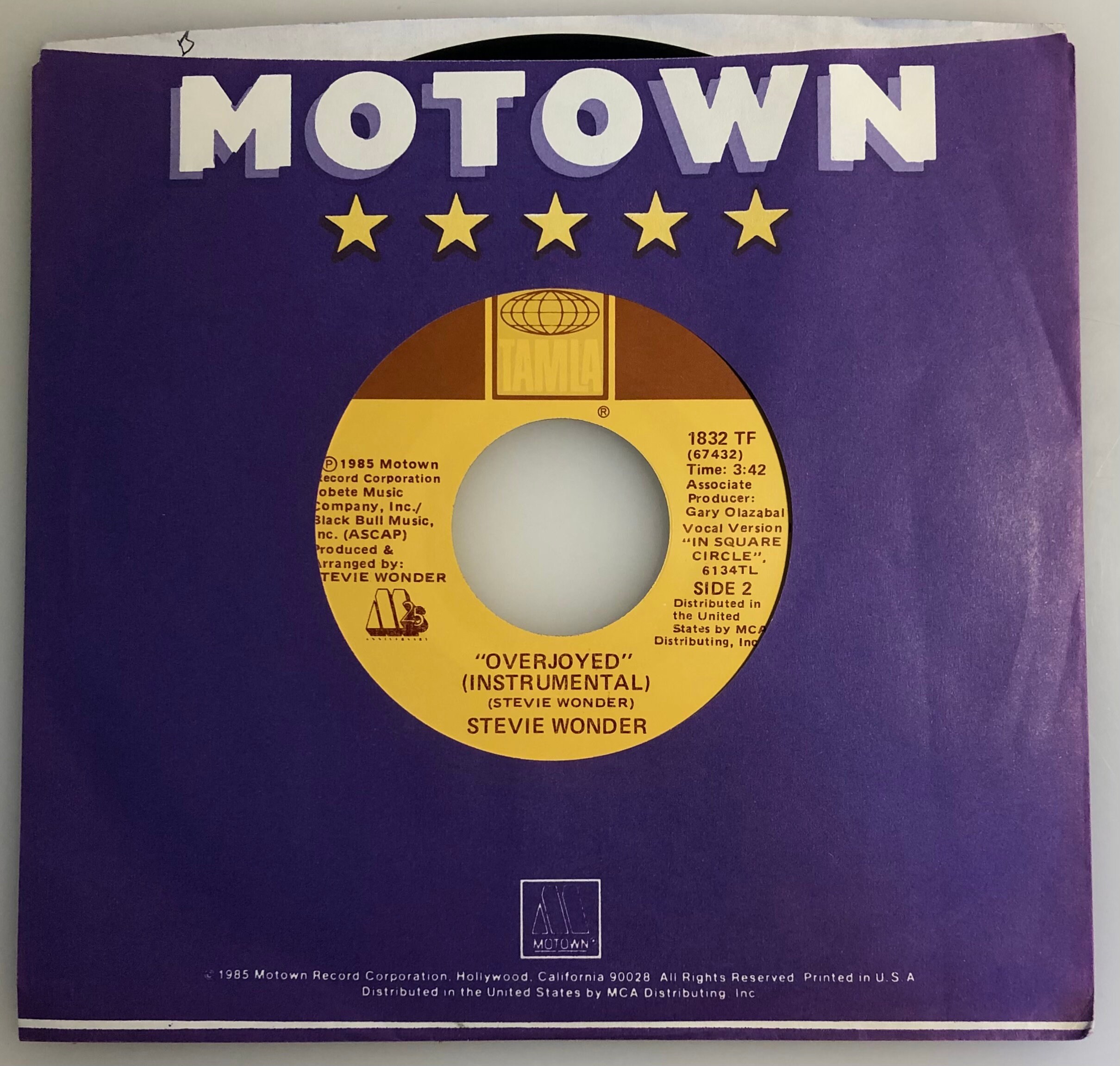 Stevie Wonder / Overjoyed / 1985 45rpm / NM+ - Etsy