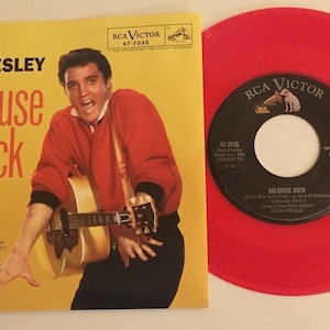 Elvis Presley / Jailhouse Rock & Treat Me Nice / RCA Red Vinyl 45 w PS