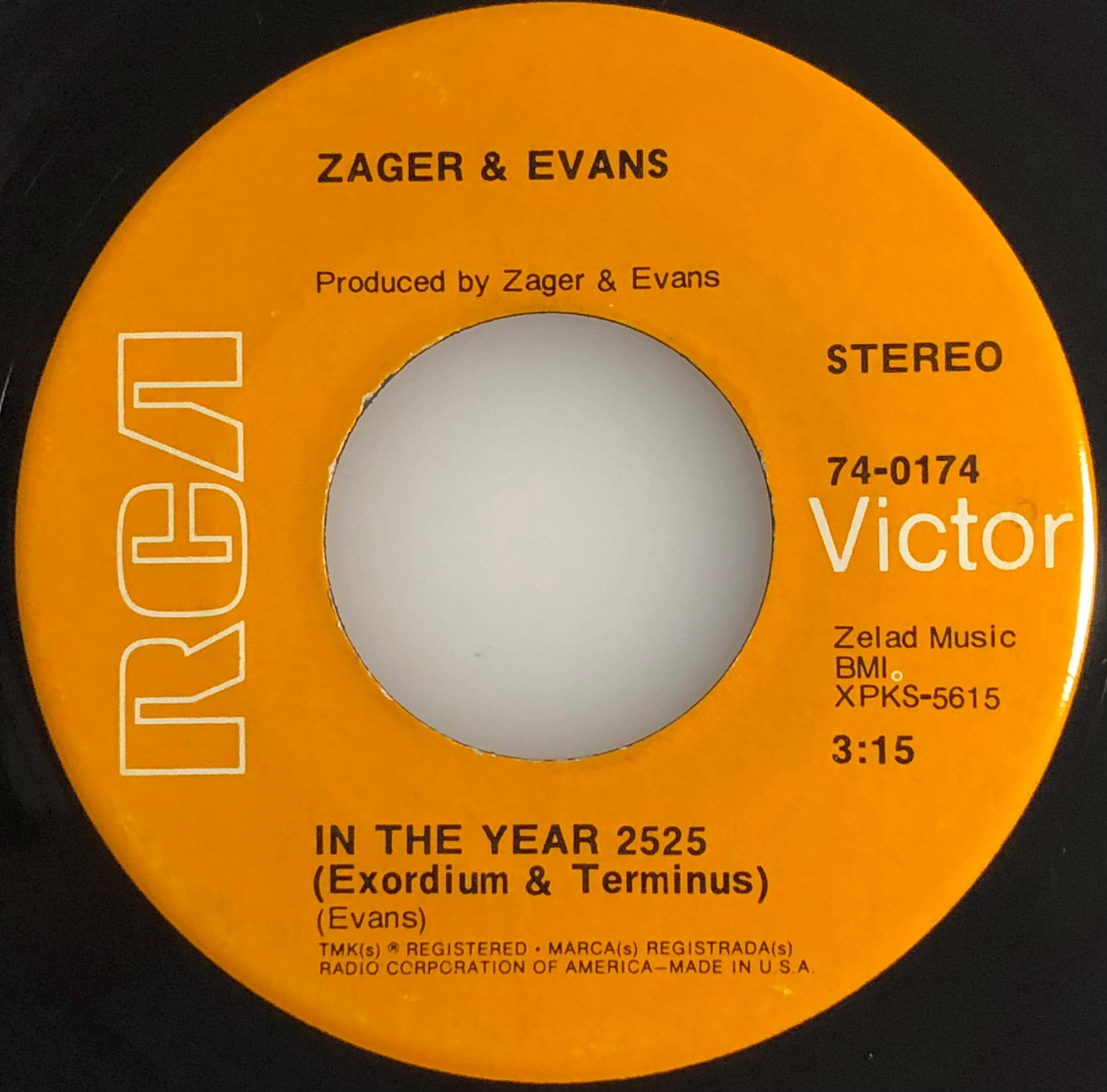 Zager & Evans / in the Year 2525 / 1969 RCA 45rpm / Mint - Etsy