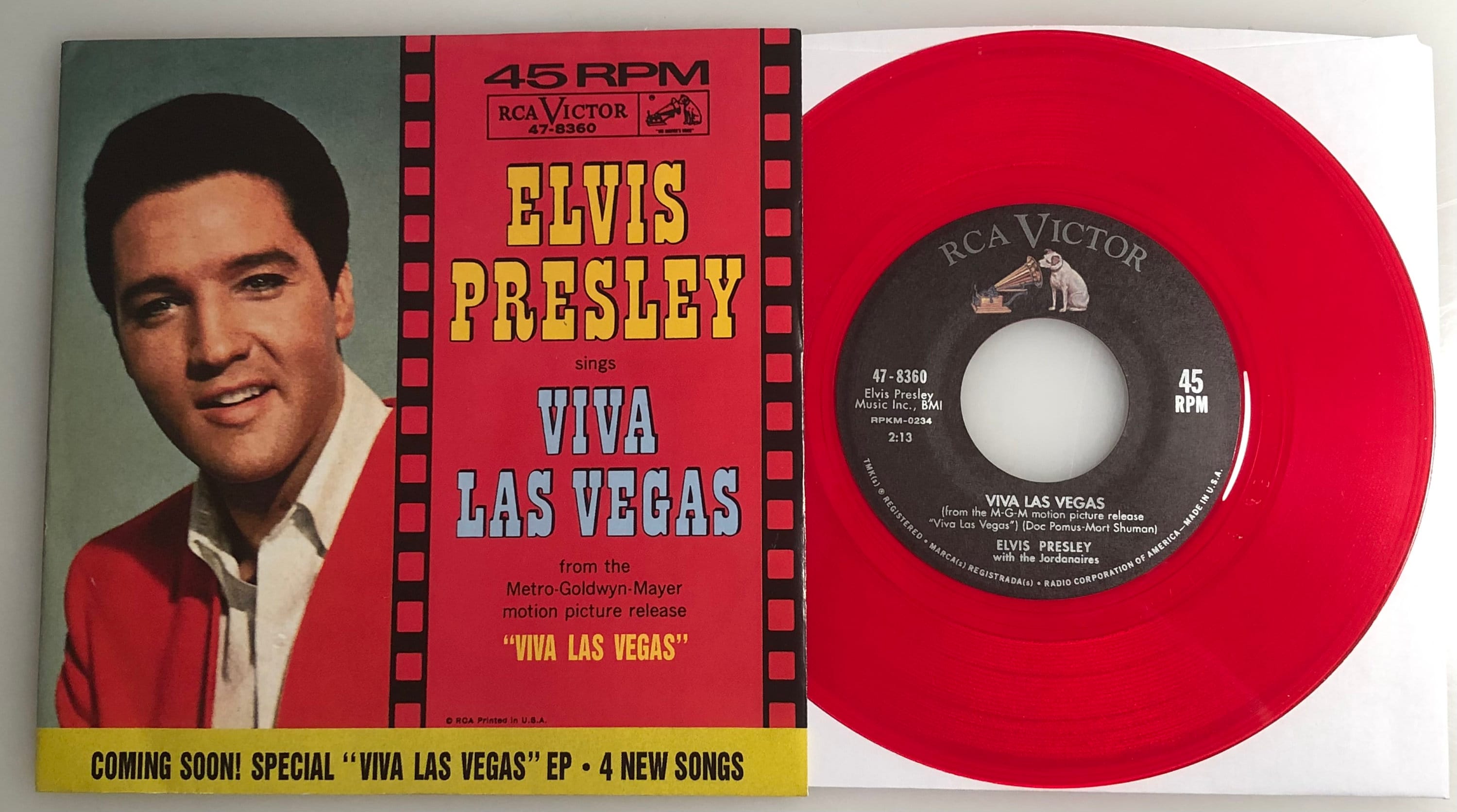 Elvis Presley: Viva Las Vegas RCA Red Vinyl 45 Record (mint 