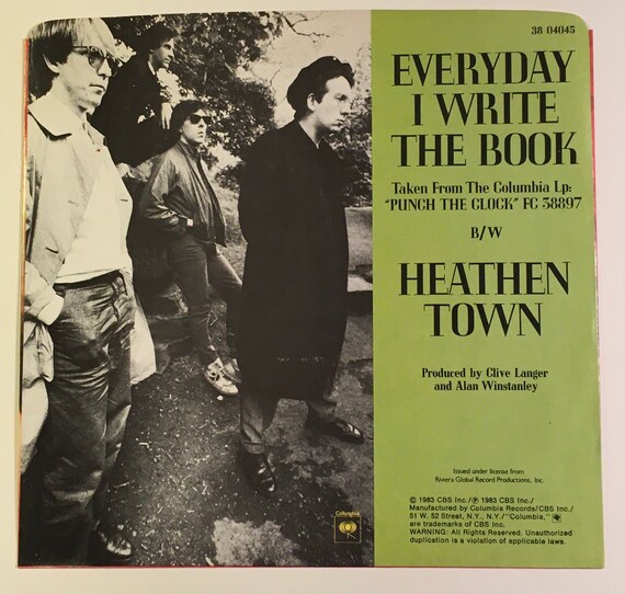 Elvis Costello / Everyday I Write the Book / Columbia 45rpm With