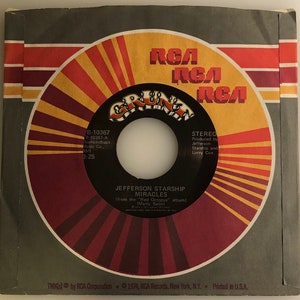 Jefferson Starship / Miracles & Ai Garimasu (There Is Love) / 1975 45rpm / NM