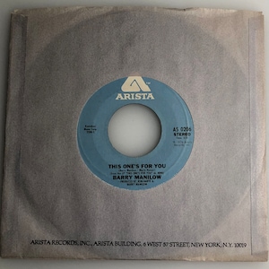 Barry Manilow / This One's For You / Arista 1976 45 / NM
