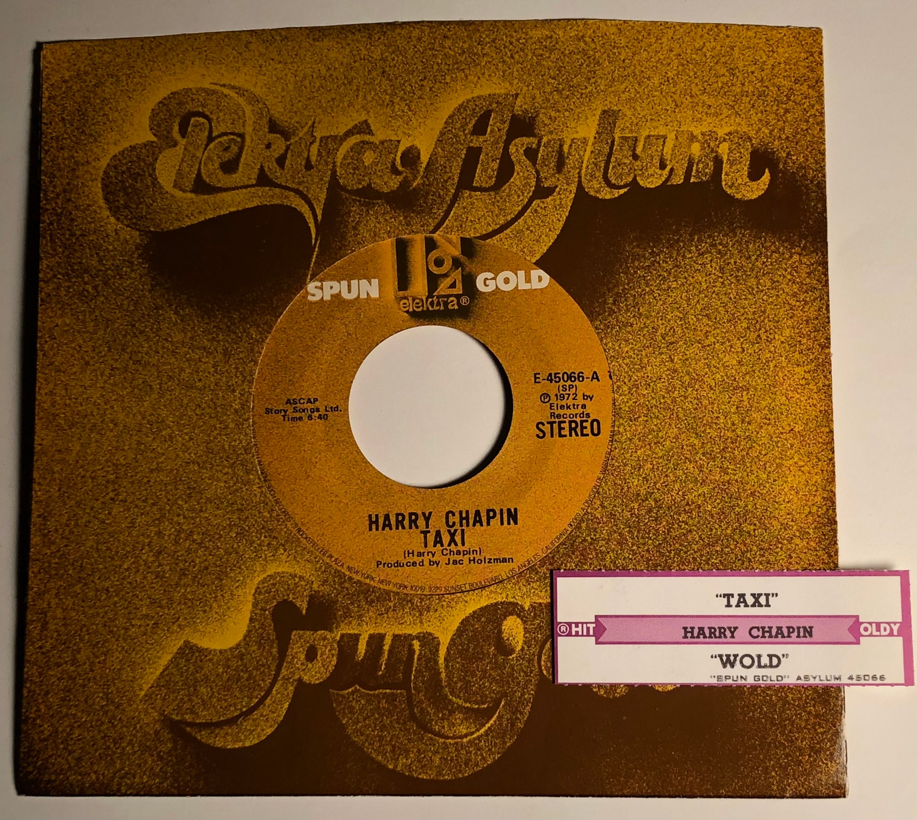 ハリー・チャピン / TAXI & WOLD / 80年代 45回転レコード、ジューク