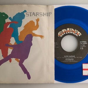 Starship &#39;Sara&#39; Blue Vinyl 45rpm - Limited Edition Picture Sleeve