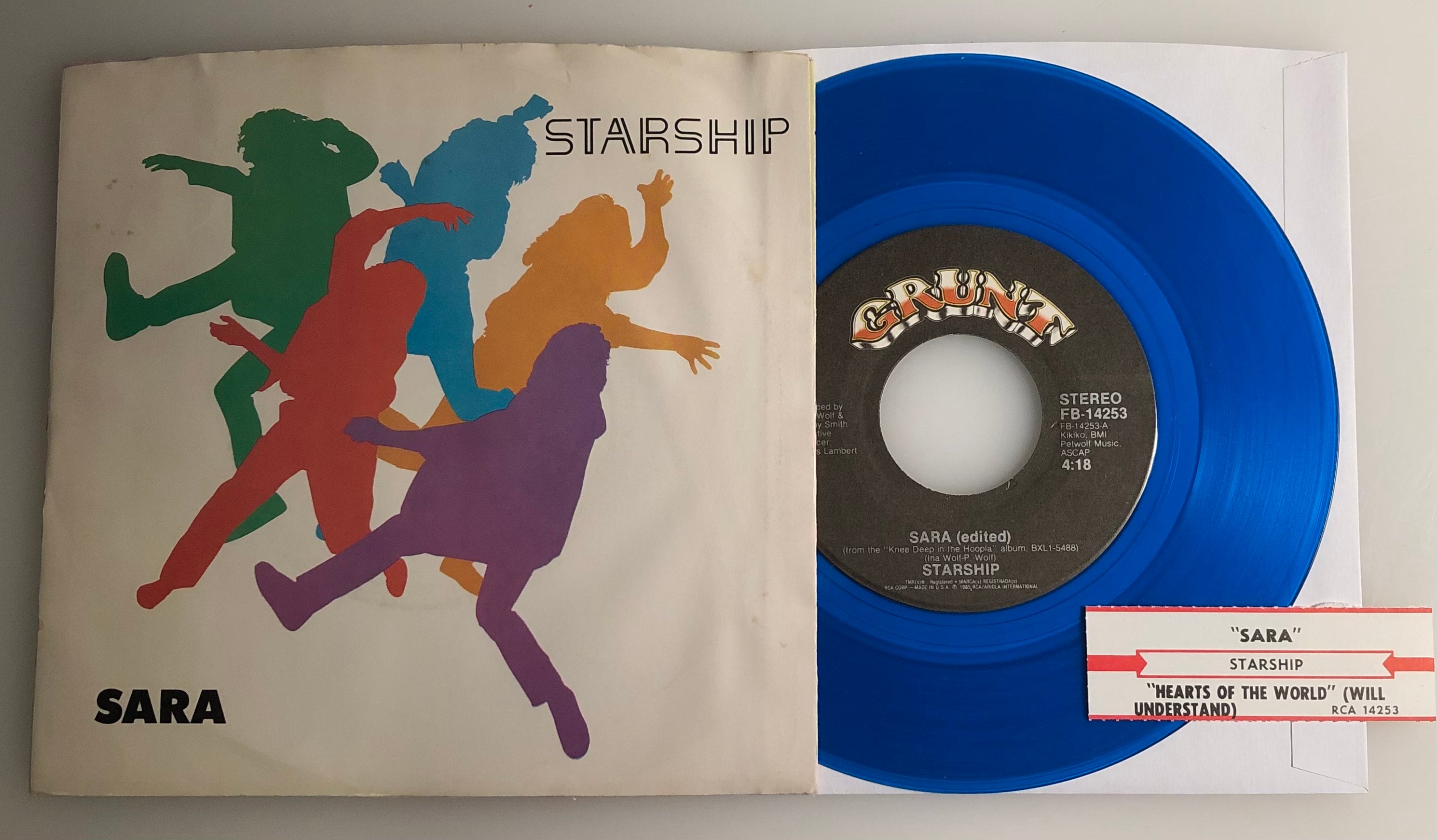 Starship 'sara' Blue Vinyl 45rpm - Limited Edition Picture Sleeve