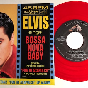 Elvis Presley / Bossa Nova Baby & Witchcraft / RCA Red Vinyl 45 w PS / Mint