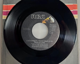 Waylon Jennings with Willie Nelson / Luckenbach, Texas (Back To The Basics Of Love) / 1977 RCA 45 rpm / NM