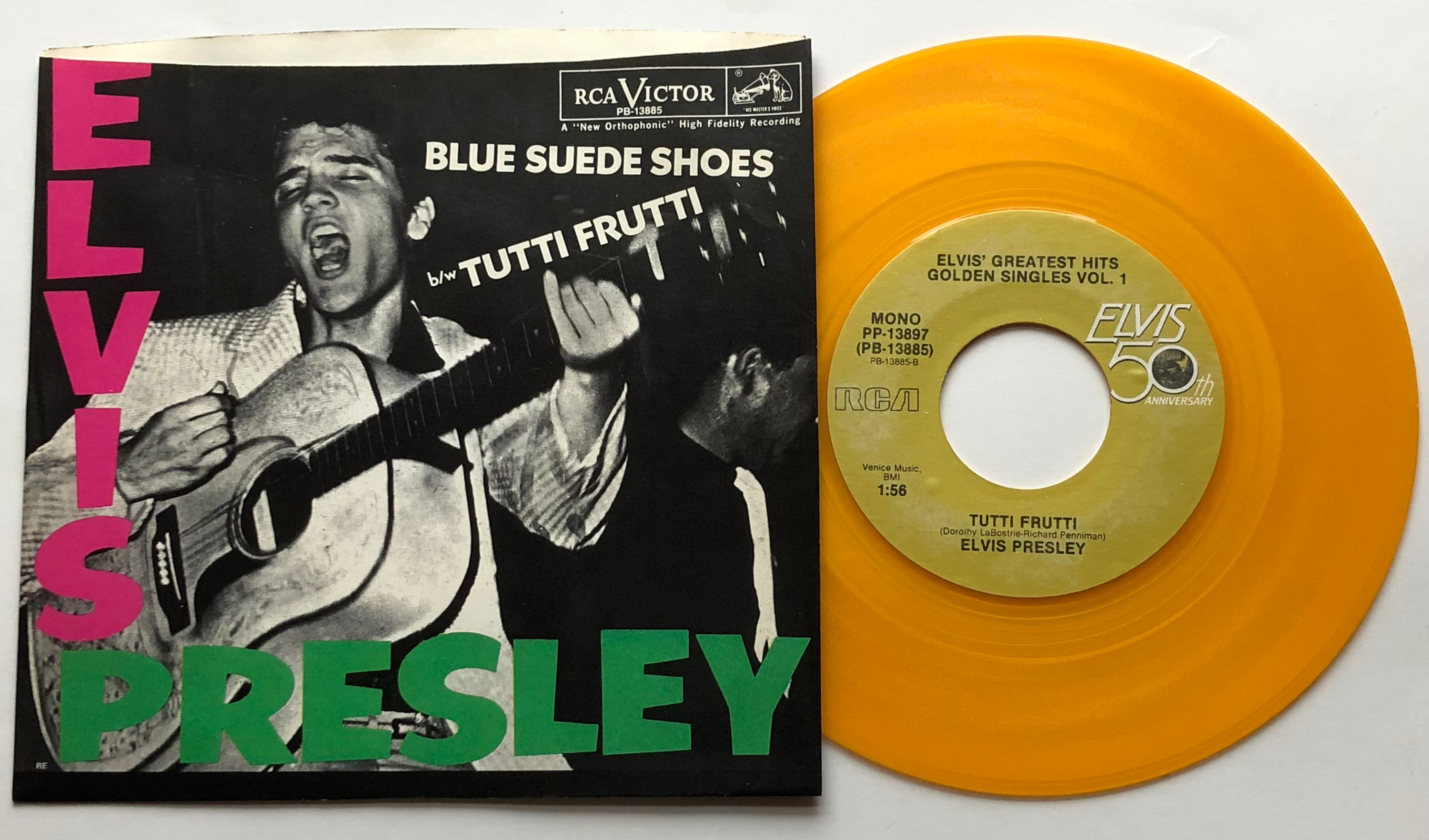 Elvis Presley / Blue Suede Shoes & Tutti Frutti / 1985 45rpm and