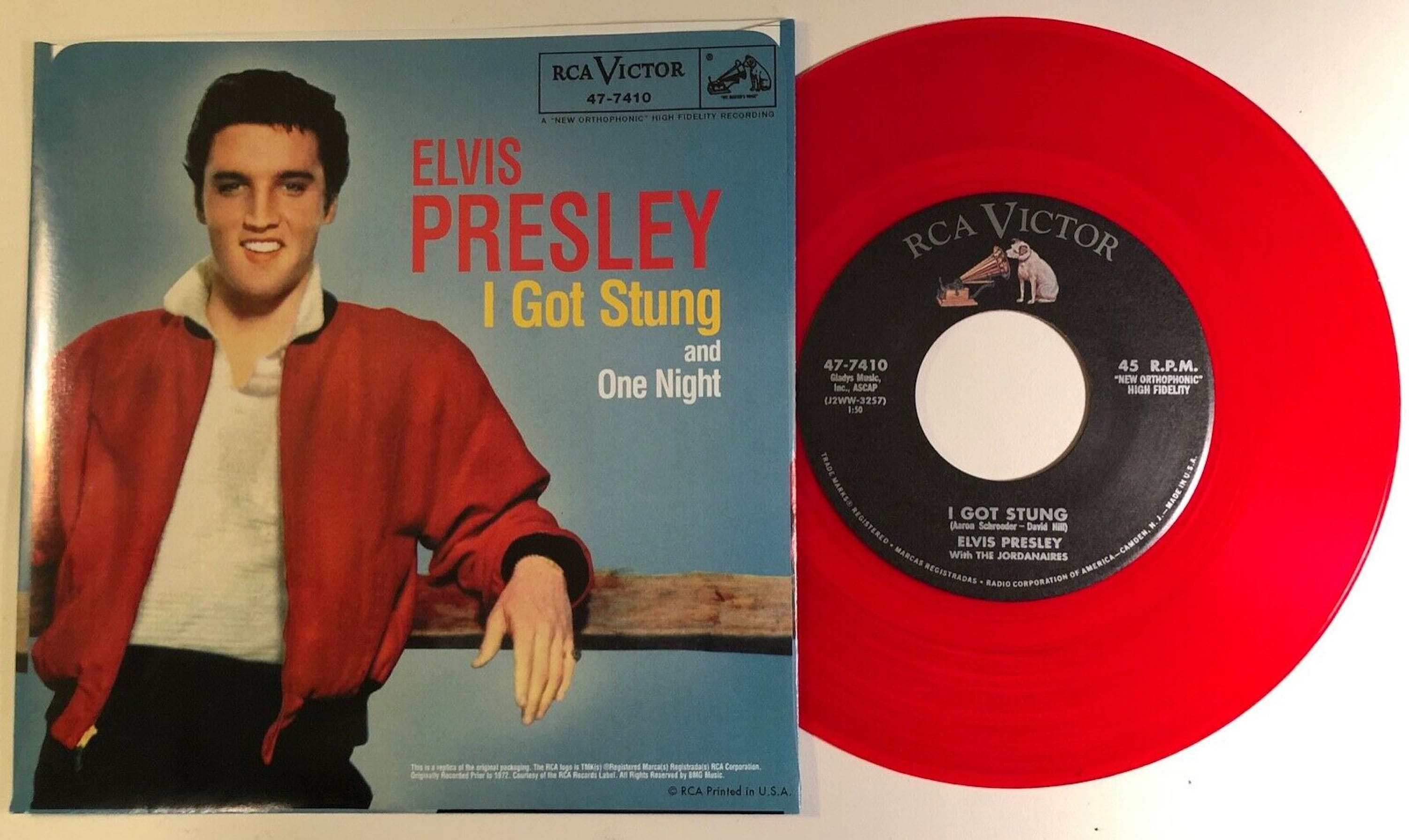 Elvis Presley / One Night & I Got Stung / RCA Red Vinyl 45 W