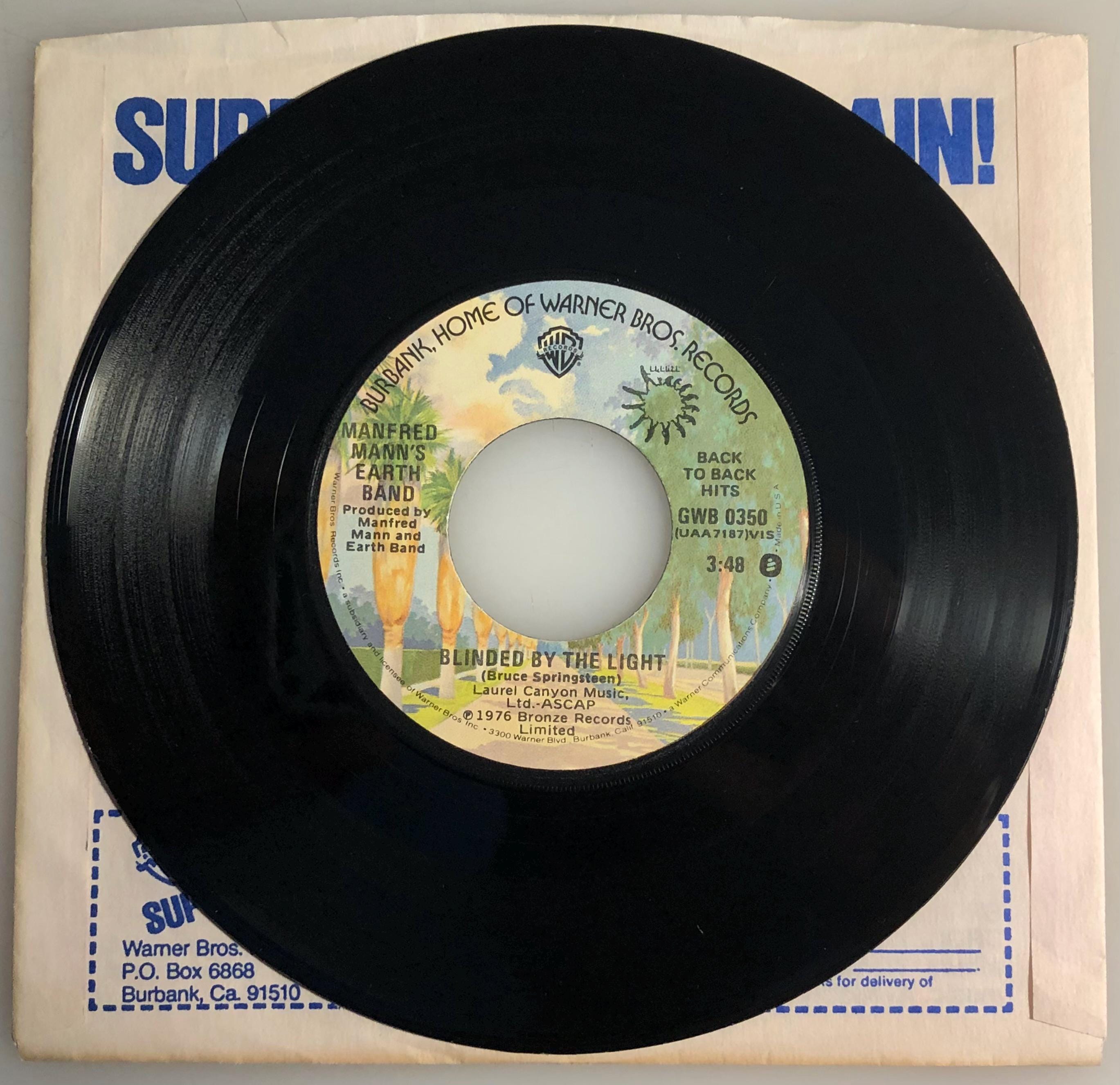 Manfred Mann Earth Band 45rpm Record: Blinded by the Light / Bruce