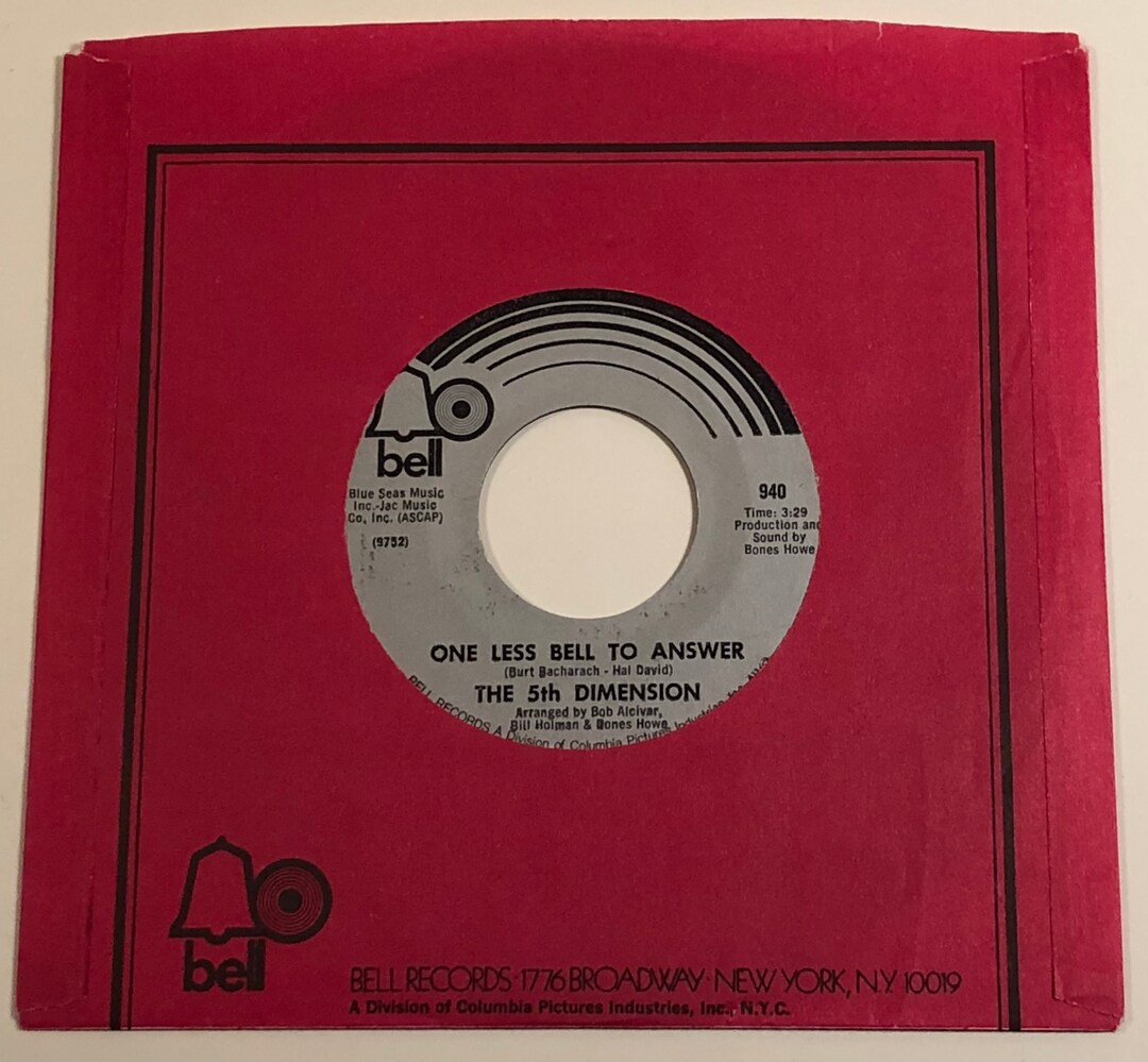 The 5th Dimension / One Less Bell to Answer / Original 71 Bell 45 / NM