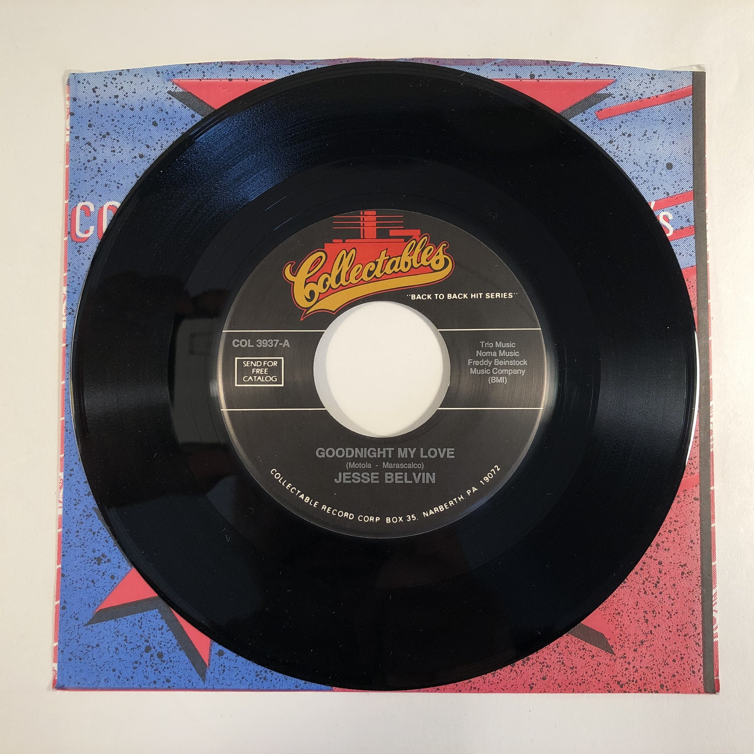 Jesse Belvin / Goodnight My Love & Girl Of My Dreams / 45rpm / Mint