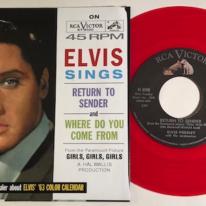 Elvis Presley / Return To The Sender & Where Do You Come / RCA Red Vinyl 45 w PS / Mint