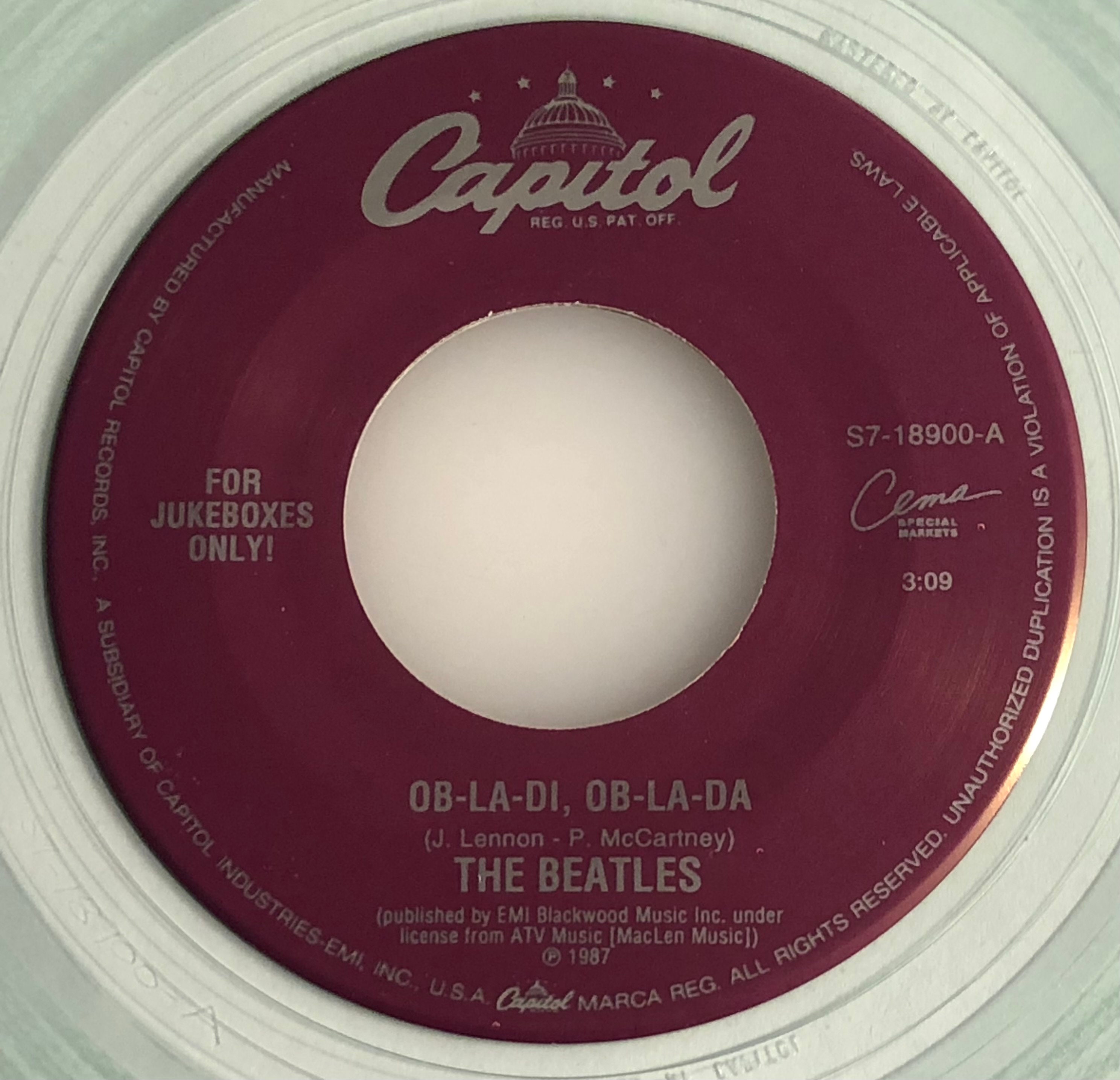 The Beatles / Ob-la-di, Ob-la-da & Julia / Clear 45rpm / Mint - Etsy