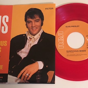 Elvis Presley / Suspicious Minds & You&#39;ll Think of Me / RCA Red Vinyl 45 w PS / Mint