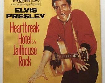 Elvis Presley 'heartbreak Hotel / Jailhouse Rock' 1985 Gold 45rpm