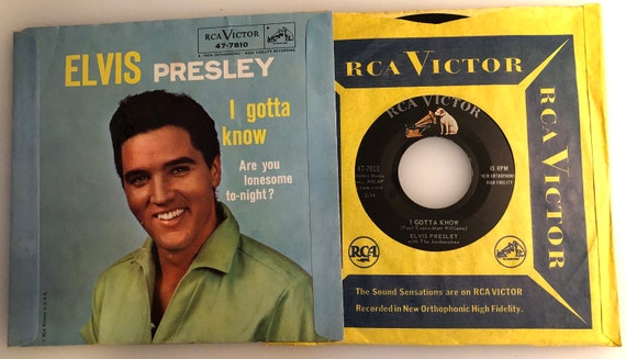 Elvis Presley: Are You Lonesome Tonight, 1960 RCA Vinyl 45 W PS - Etsy