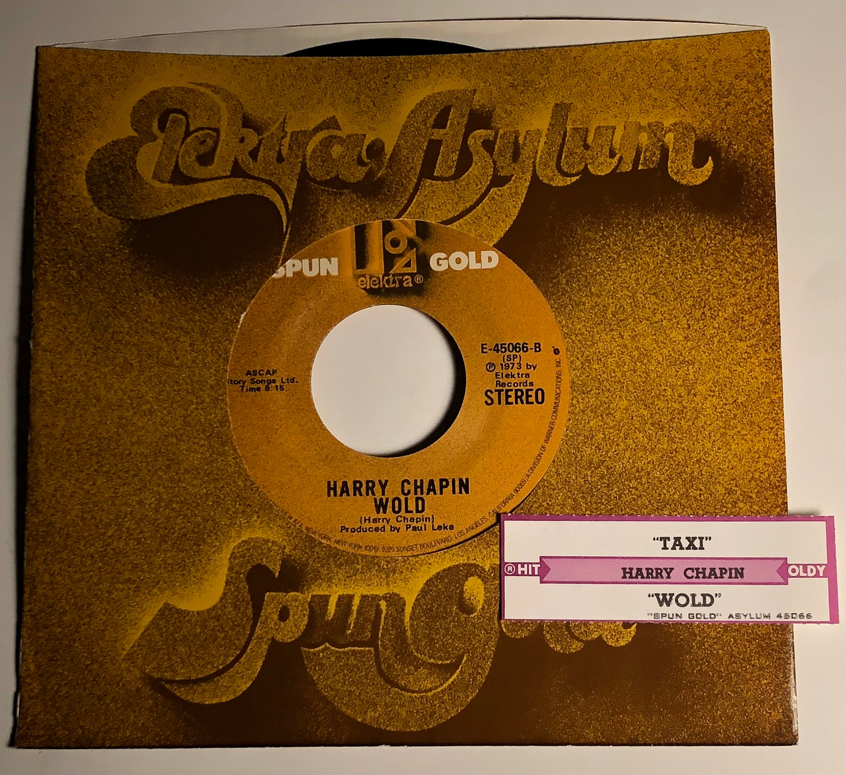 ハリー・チャピン / TAXI & WOLD / 80年代 45回転レコード、ジューク
