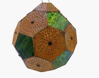 Lampara de latón -Esmeralda