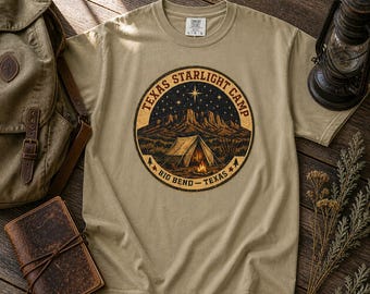 Big Bend Texas Starlight Camp Shirt | Vintage National Park Heritage Tee | Comfort Colors 1717