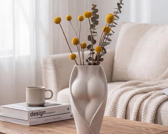 Weiblicher Körper Vase, Neutral Keramik Dekor, skulpturale Vase, Torso Keramik Vase, Nordic Style Home