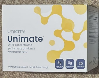 Unicity Unimate Lemon Flavor Packs - 30 Counts - Exp 08/2028 FREE AND
