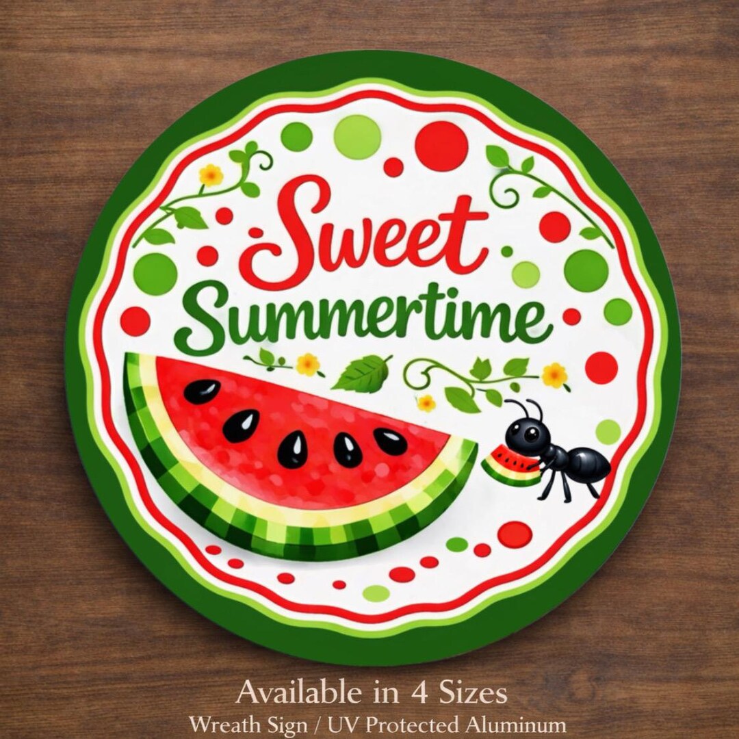 Sweet Summertime Wreath Sign, Watermelon Door Hanger Sign, Cute Summer ...