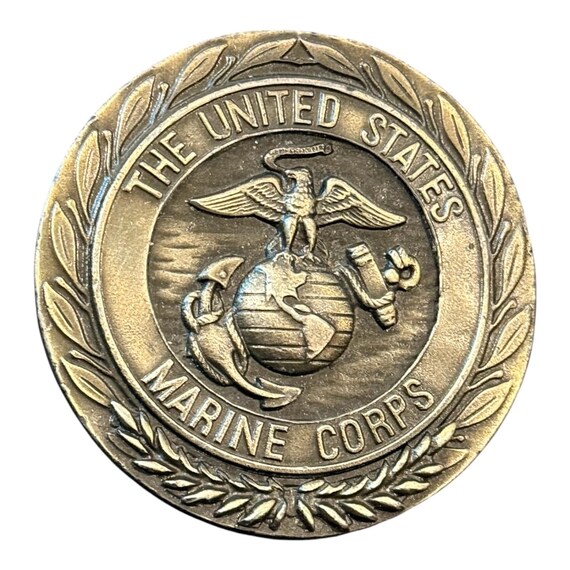 Vintage Style USMC Marine Corps Belt Buckle | Solid Brass Eagle Globe Anchor EGA | Militaria Collectible