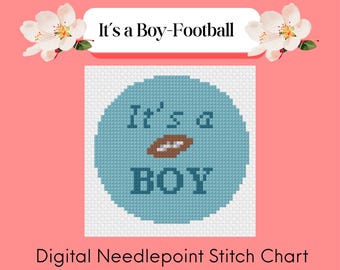 It's a Boy - Digital Needlepoint Chart : 13 mesh