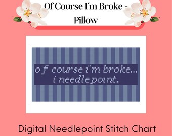 Of Course I'm Broke... Digital Needlepoint Chart | 13 mesh