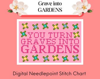 Graves into Gardens Digital Needlepoint Chart | 13 Mesh
