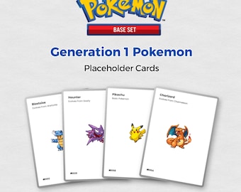 Páginas y marcadores de posición imprimibles para carpeta de cartas Pokémon de la Generación 1 de Kanto (151 páginas) - Organizador de cartas y seguimiento del set maestro de TCG (descarga digital)