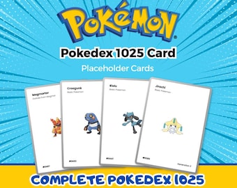 Carte segnaposto complete del Pokédex / Design minimalista (Download digitale)