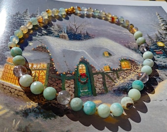 Cozy Winter // Beaded Amazonite Necklace