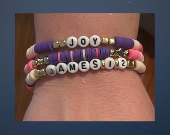 Clay Bead Scripture Bracelet | James 1 Joy Faith Jewelry