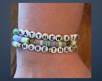 Clay Bead Scripture Bracelet | Matthew 6:20 More Than Faith Jewelry