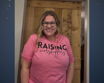 Raising Worshippers Christian Mom Tee | Faith-Based Parenting Shirt | Bella Canvas Soft Tee