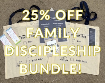 Family Discipleship Bundle | Christian Parenting, Worship Bags, Bookmarks (Church Activity Kit)