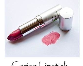 Natural Lipstick, Cruelty-Free Lipstick, Vegan Lipstick, Pink Lipstick, Mineral makeup lipstick, Moisturizing lipstick, CERISE color