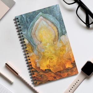 Ethereal Mystic Journal | Watercolor Flame 4 page options - blank, lined, dotgrid or task