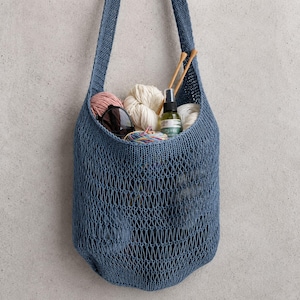 Knitting Pattern Summer String Bag PDF, Easy Market Bag Knit Pattern, Slouchy Mesh Tote Pattern, Beginner Friendly Cotton Bag, OuzaYouPat