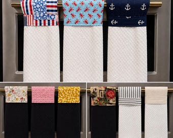 Hanging Kitchen Towel - wrap holds firmly in place, no slipping, Handmade
