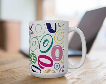 Letter O Coffee Mug Colorful Alphabet Letter Mug Ceramic Cup Personalized Initial Housewarming Hostess Gift New Home Apartment Name