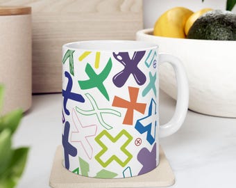 Letter X Coffee Mug Colorful Alphabet Letter Mug Ceramic Cup Personalized Initial Everyday Birthday Gift Friend Family Anniversary Name