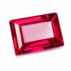 Rubino rosso naturale certificato, originario del Mozambico, taglio smeraldo, pietra preziosa sciolta da 8-10 carati, il miglior regalo per innamorati e partner / regalo di compleanno /