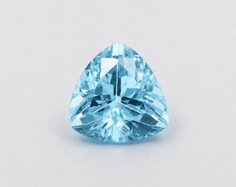 Aguamarina natural talla trillón – Piedra facetada azul cielo para la fabricación de joyas