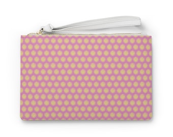 Cartera de mano con lunares rosas y amarillos